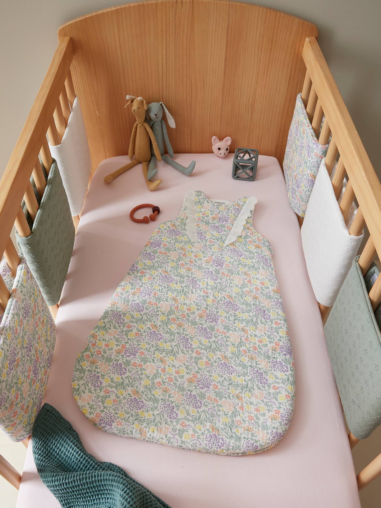 Tour de lit / tour de parc pare-chocs CHAMPÊTRE Oeko-Tex® multicolore