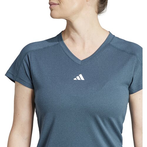 DAMEN SHIRT AEROREADY TRAIN ESSENTIALS MINIMAL BRANDING V-NECK