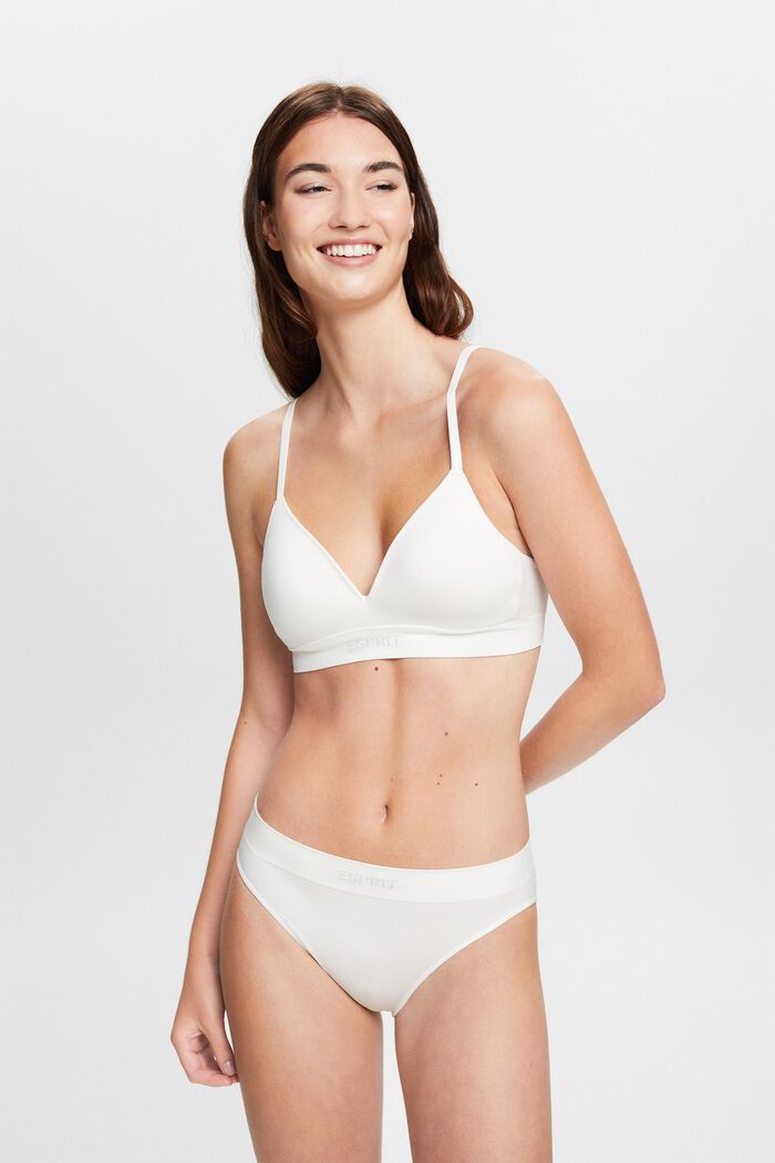 Nahtloser, wattierter Bralette mit Logo