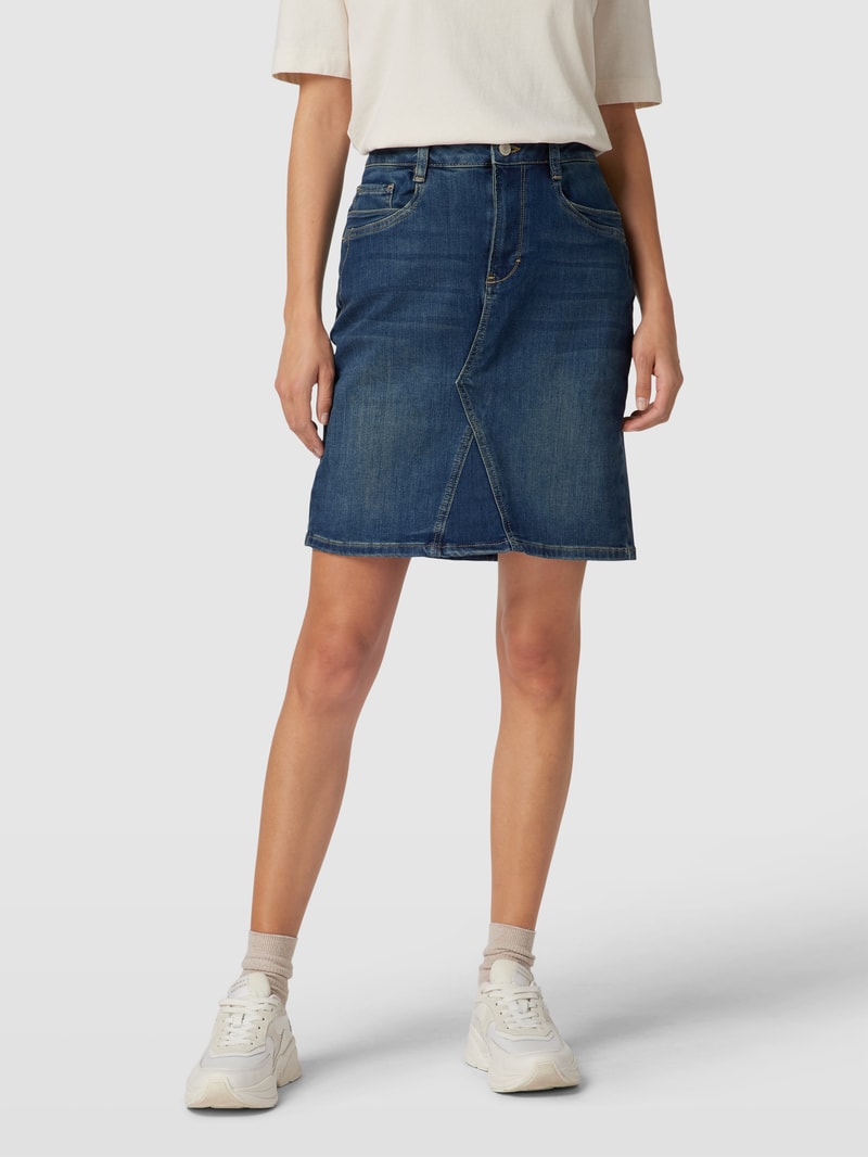 Jeansrock mit Ziernähten in jeans