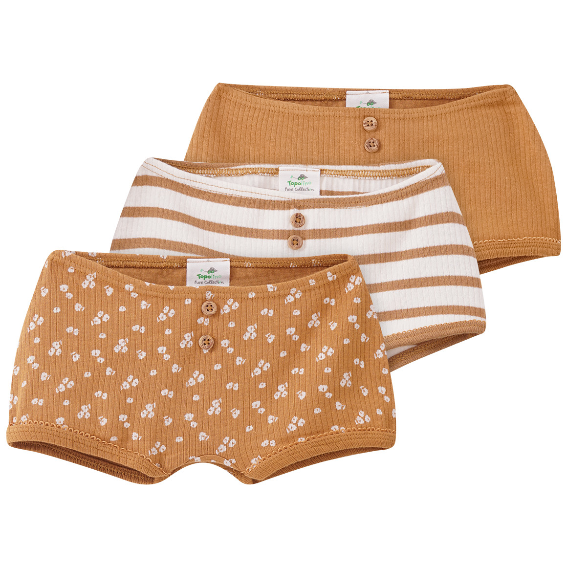 3 Mädchen Pantys mit Rippstruktur