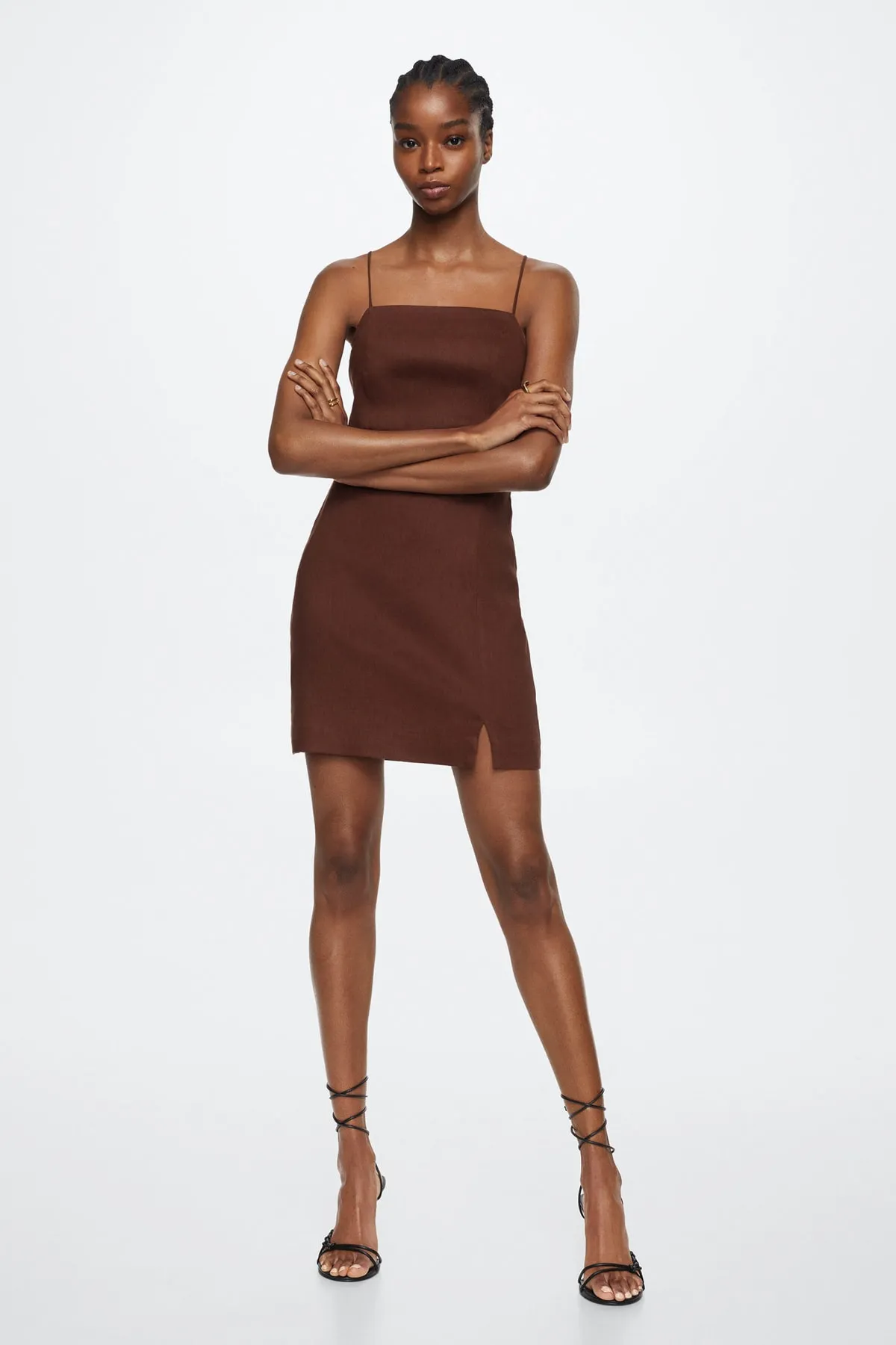 MANGO  Braunes Damenkleid 37010461