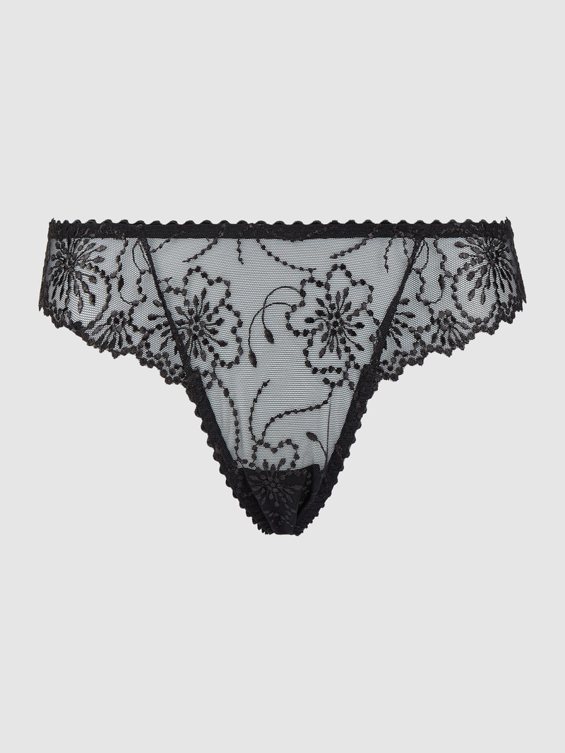 String aus floraler Spitze Modell 'Jane' in schwarz