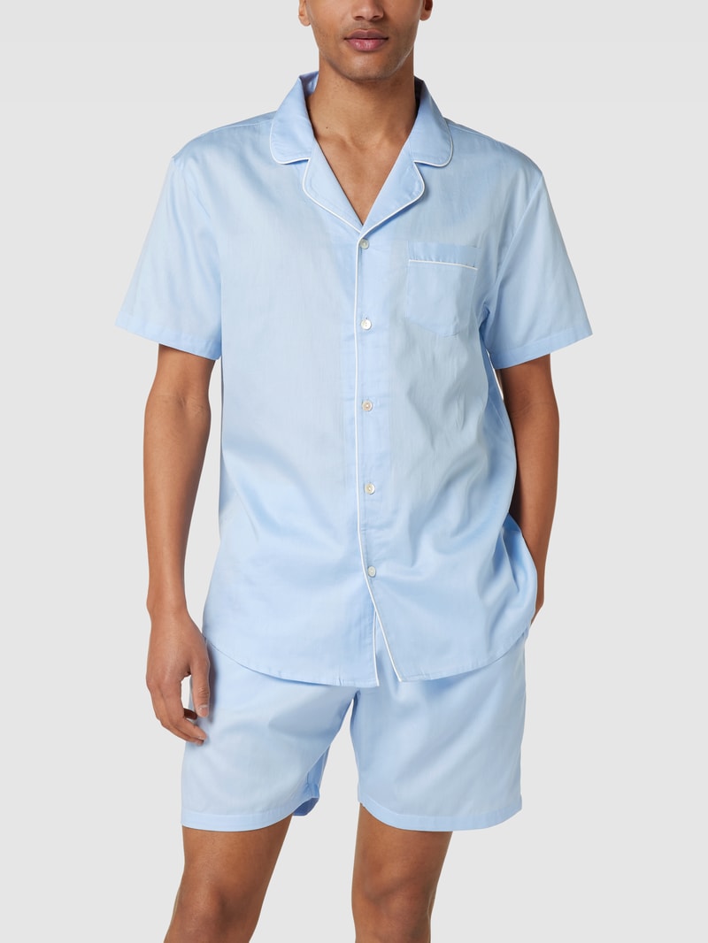 Pyjama mit Brusttasche in hellblau