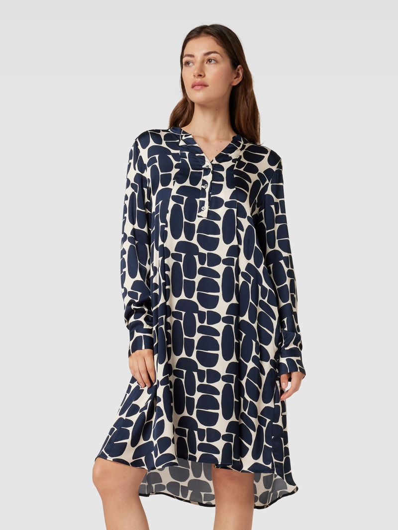 Tunikakleid mit Allover-Muster Modell 'Ester New' in marineblau