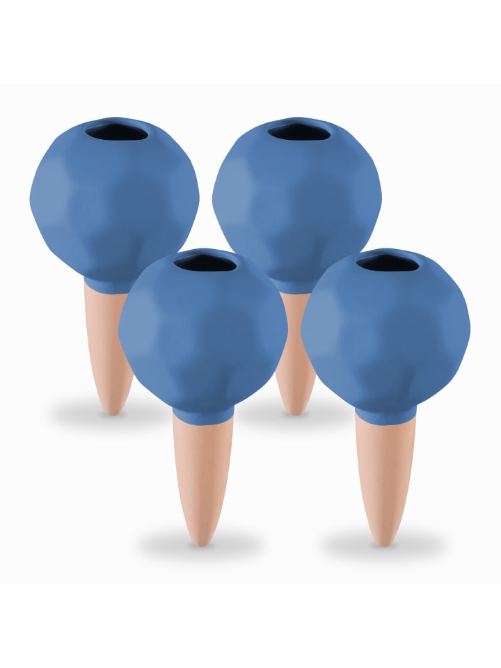 relaxdays 4 x Bewässerungskugeln in Terracotta/ Blau günstig kaufen onesize