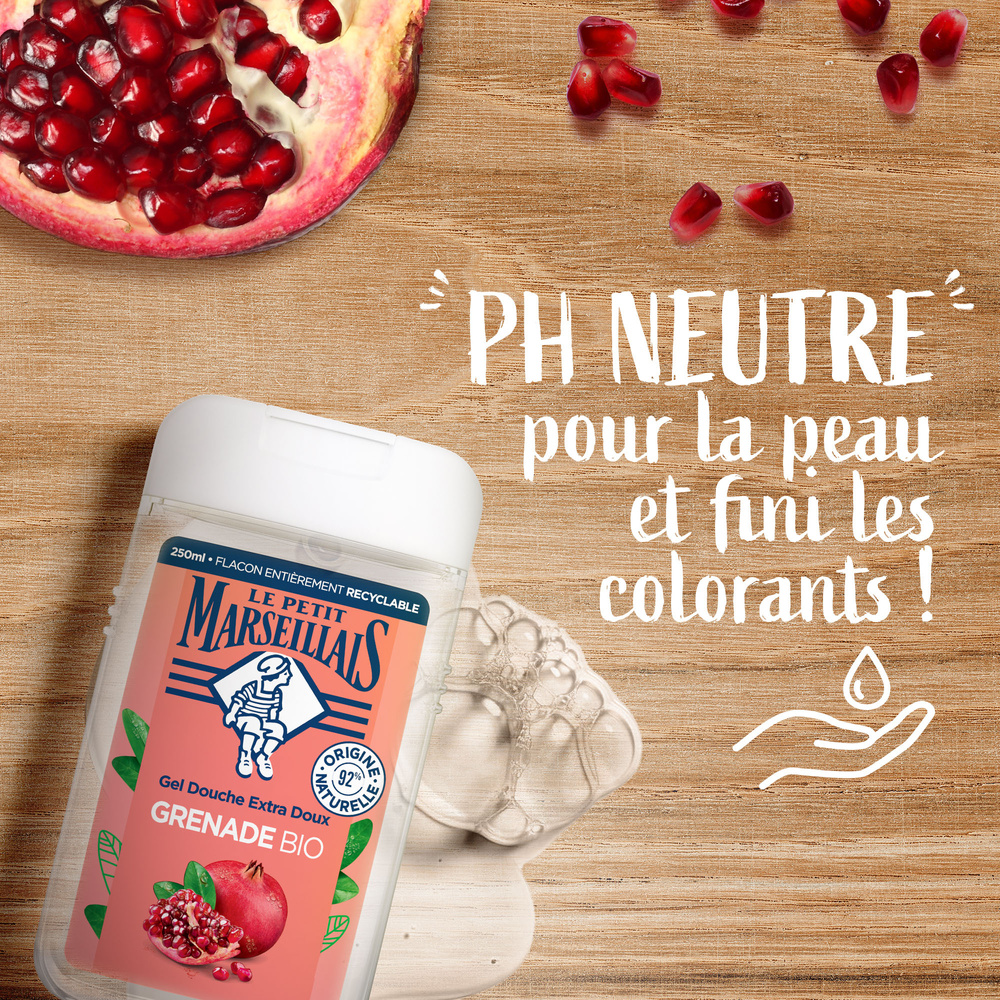 le petit marseillais Gel Douche Extra Doux Grenade Mediterranee 250 ml Gel douche