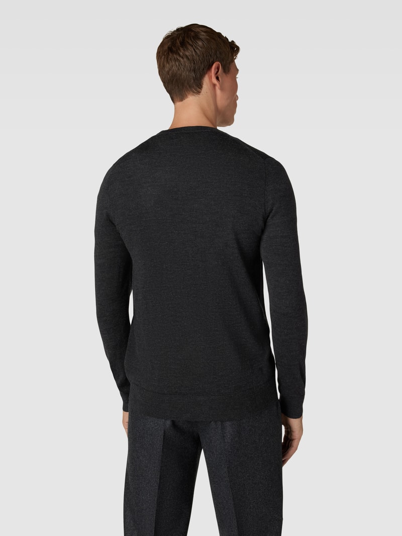 Strickpullover in anthrazit meliert