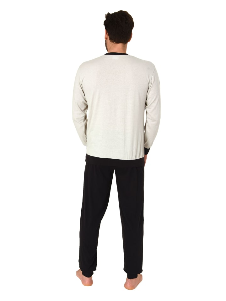 NORMANN langarm Schlafanzug Homewear Bündchen Pyjama Hausanzug - 83273 in petrol günstig kaufen
