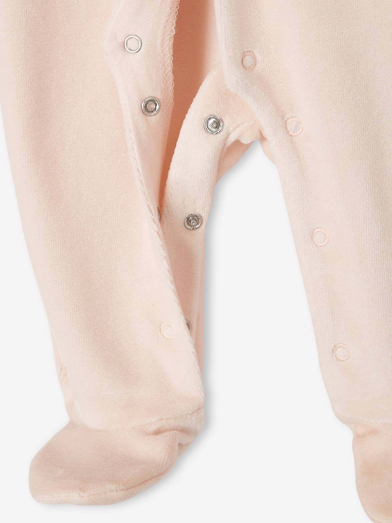 Lot de 2 dors-bien bébé fille en velours lot nude