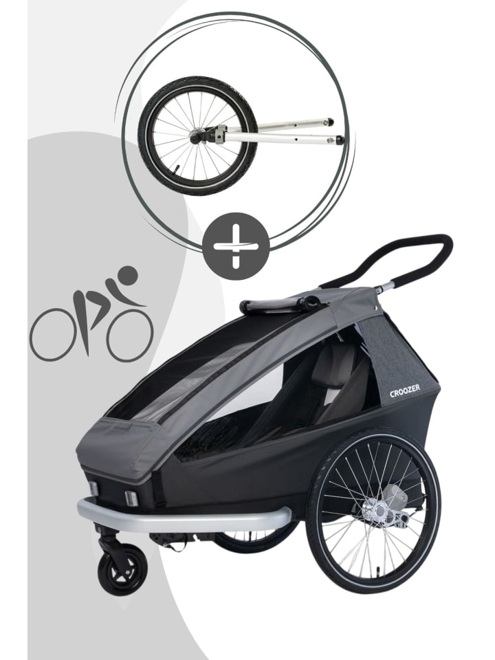 Croozer CROOZER Kid Keeke 1 3in1 Kinderfahrradanhänger  - Farbe: Mountain Gray günstig kaufen onesize