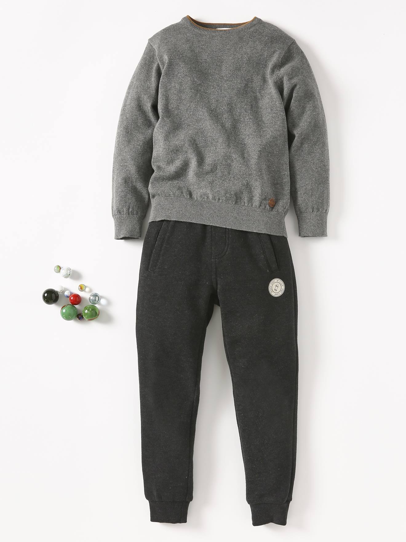 Vertbaudet Jungen Sweathose BASIC Oeko-Tex - weiß meliert