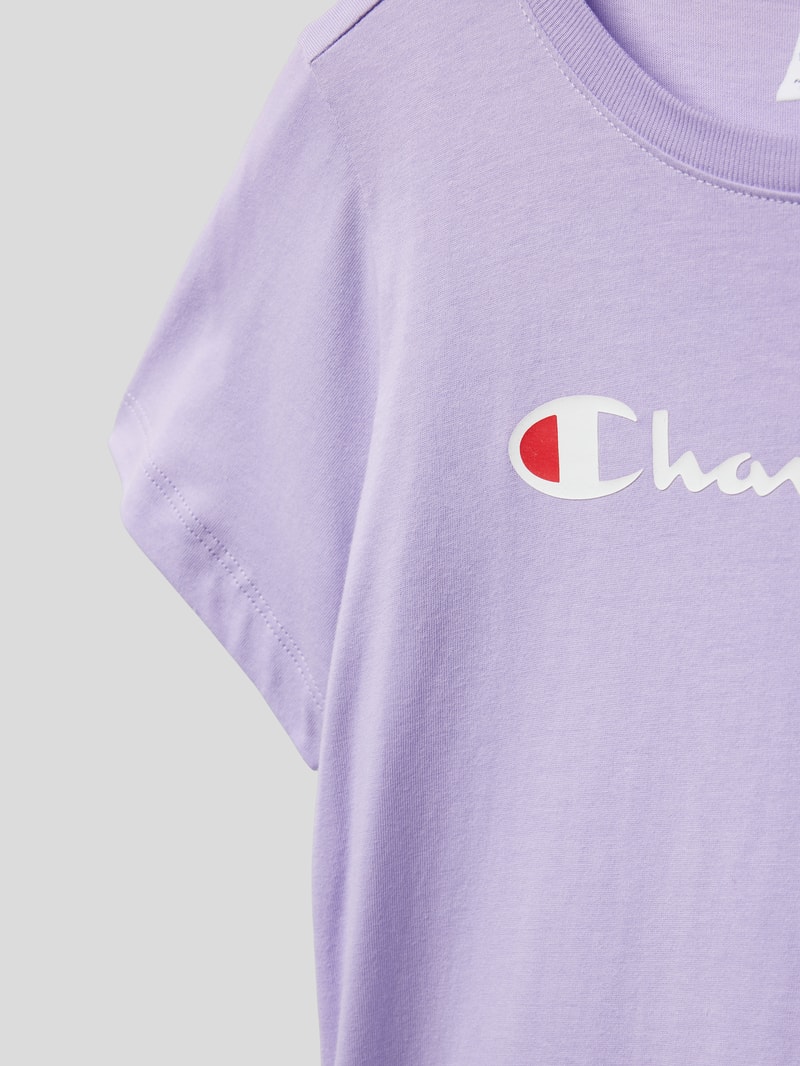 T-Shirt mit Logo-Print in flieder