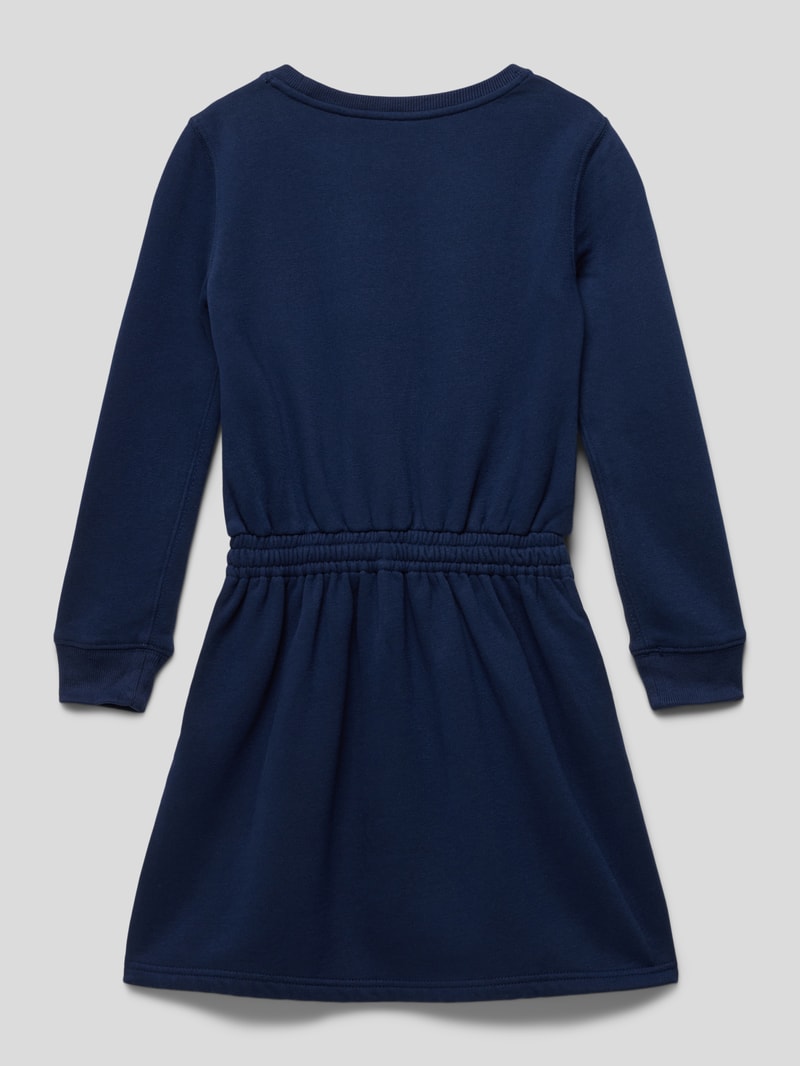 Minikleid mit Label-Print in marineblau