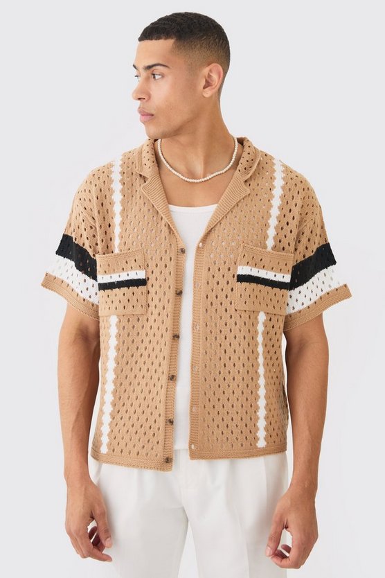 Kastiges gestreiftes Oversize Hemd