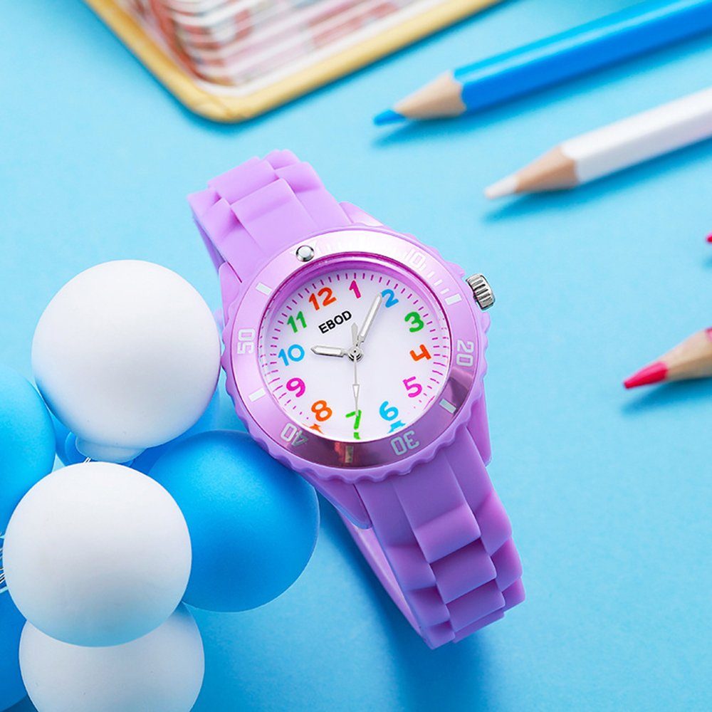 GelldG Quarzuhr Kinder Armbanduhr Jungen und Mädchen, Quarzuhr mit modischem Armband