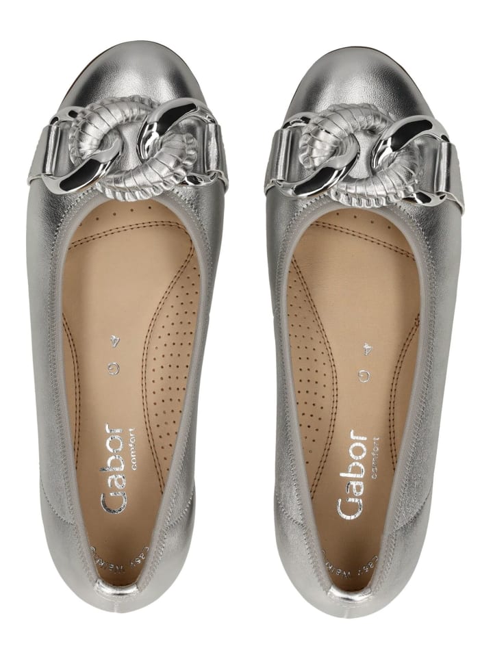 Gabor Ballerinas in Silber günstig kaufen