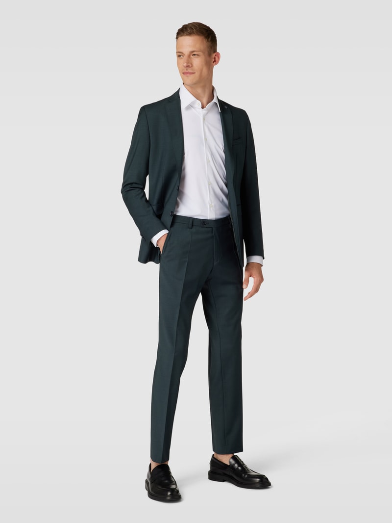 Bundfaltenhose mit französischen Eingrifftaschen in dunkelgrün