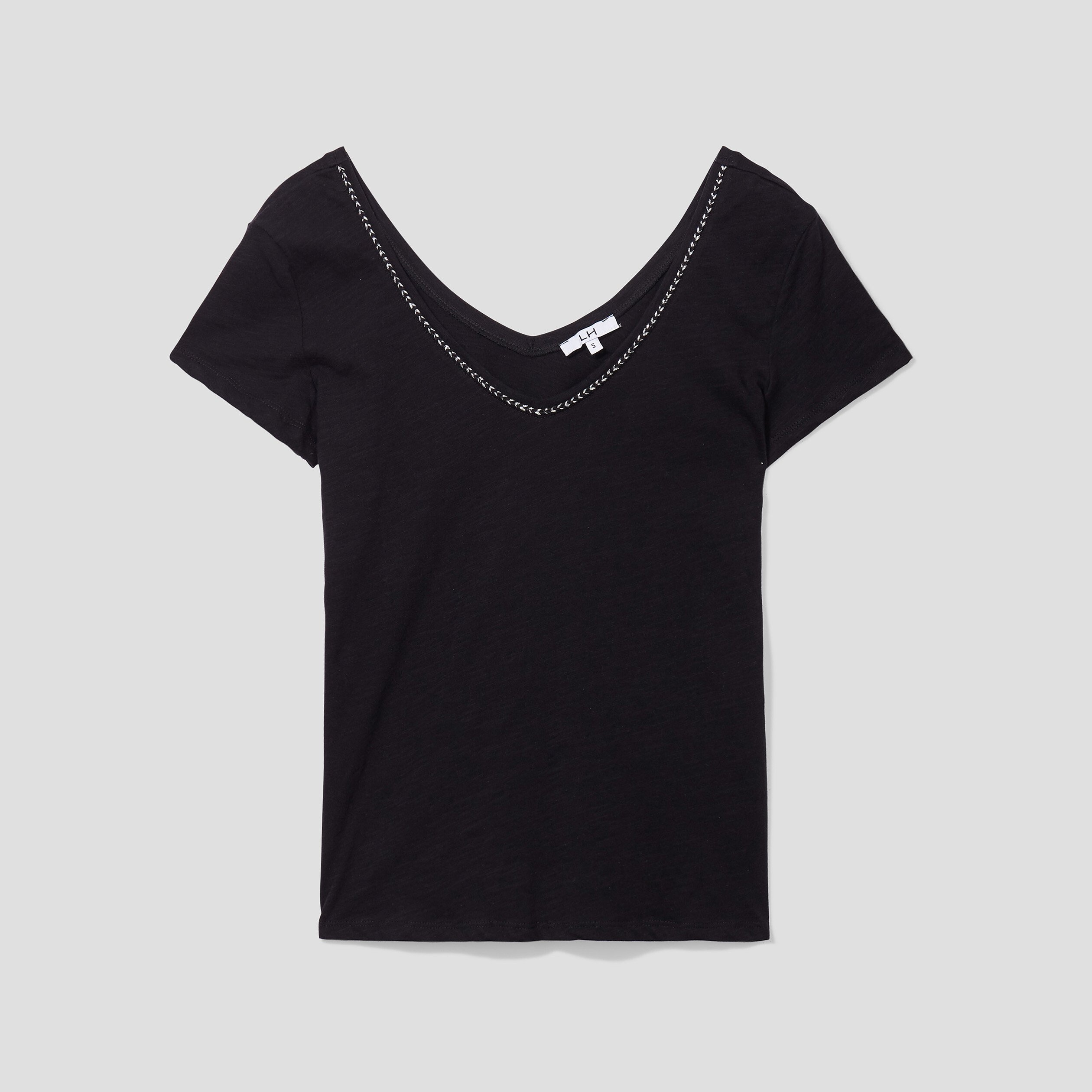 T-shirt à manches courtes noir femme | La Halle