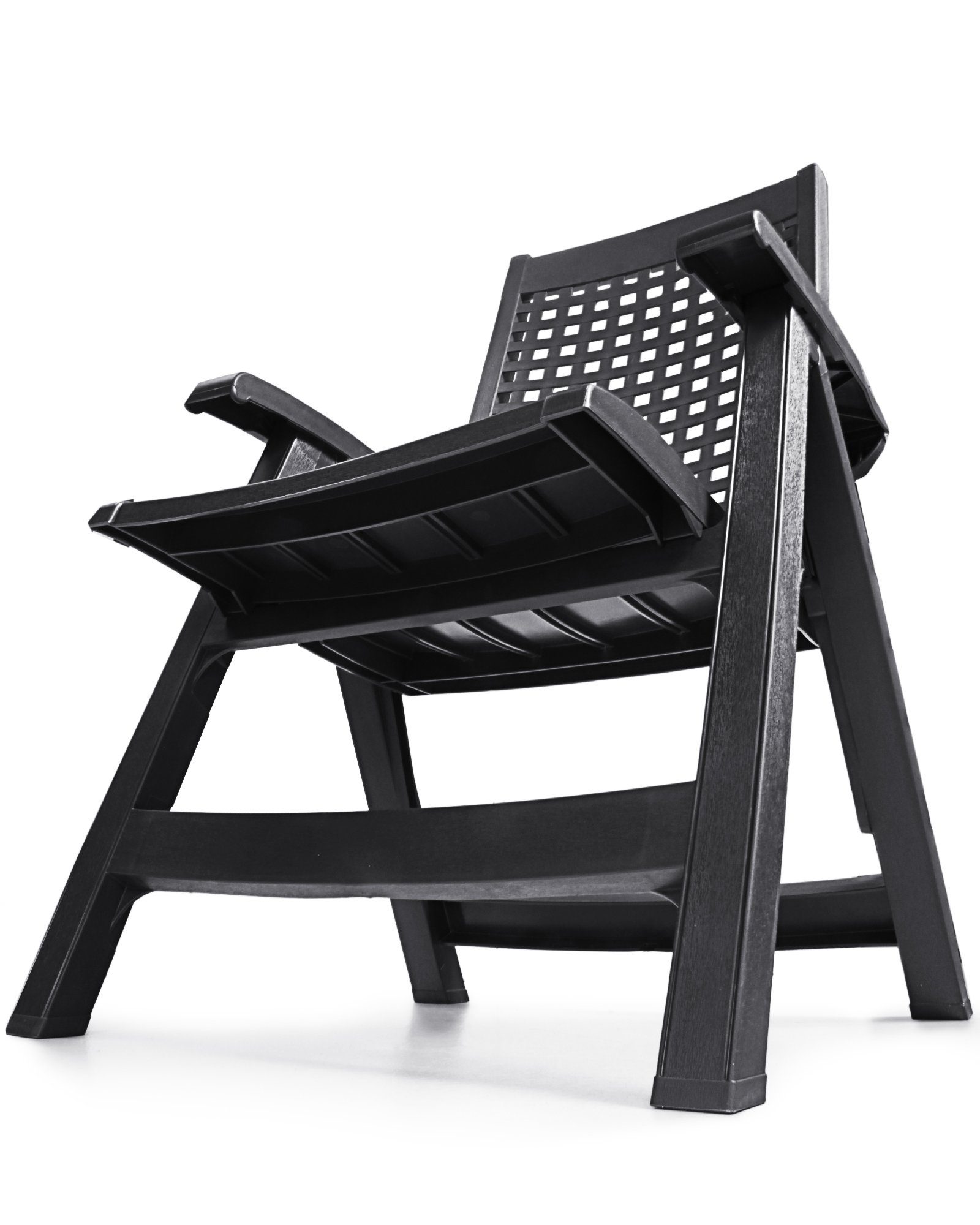 ONDIS24 Klappstuhl Bellami Hochlehner Klappsessel anthrazit Gartensessel mit Armlehnen, klappbar in 4 Stufen, Safetylock, UV-beständig, wetterresistent