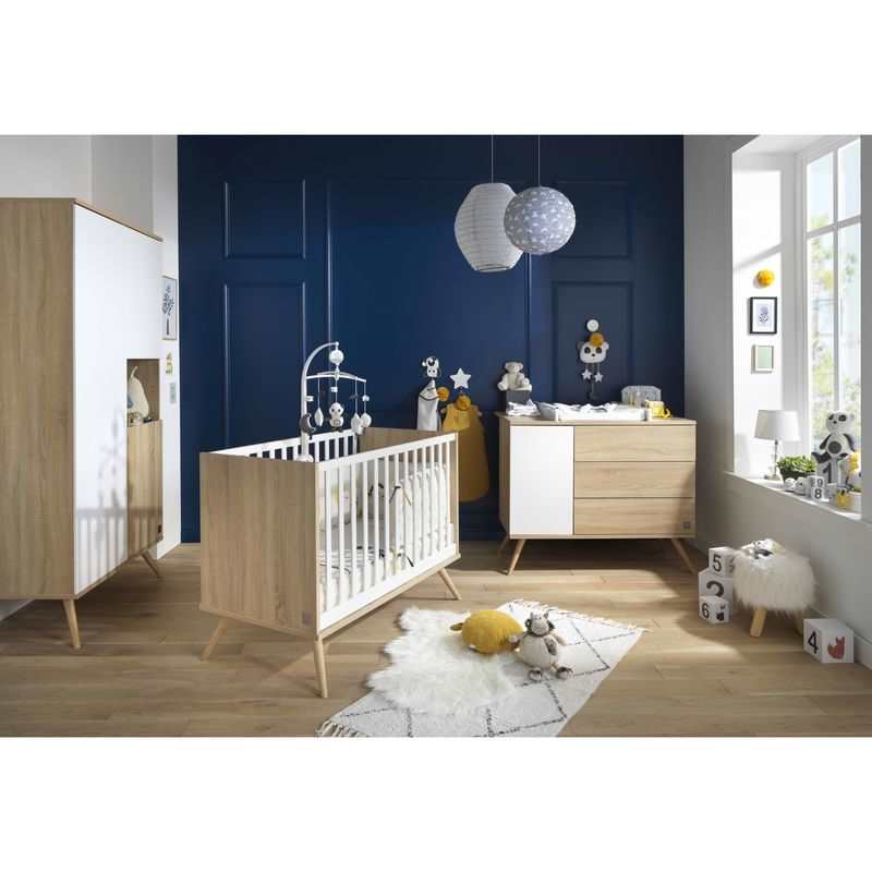 Commode 1 porte et 3 tiroirs Seventies