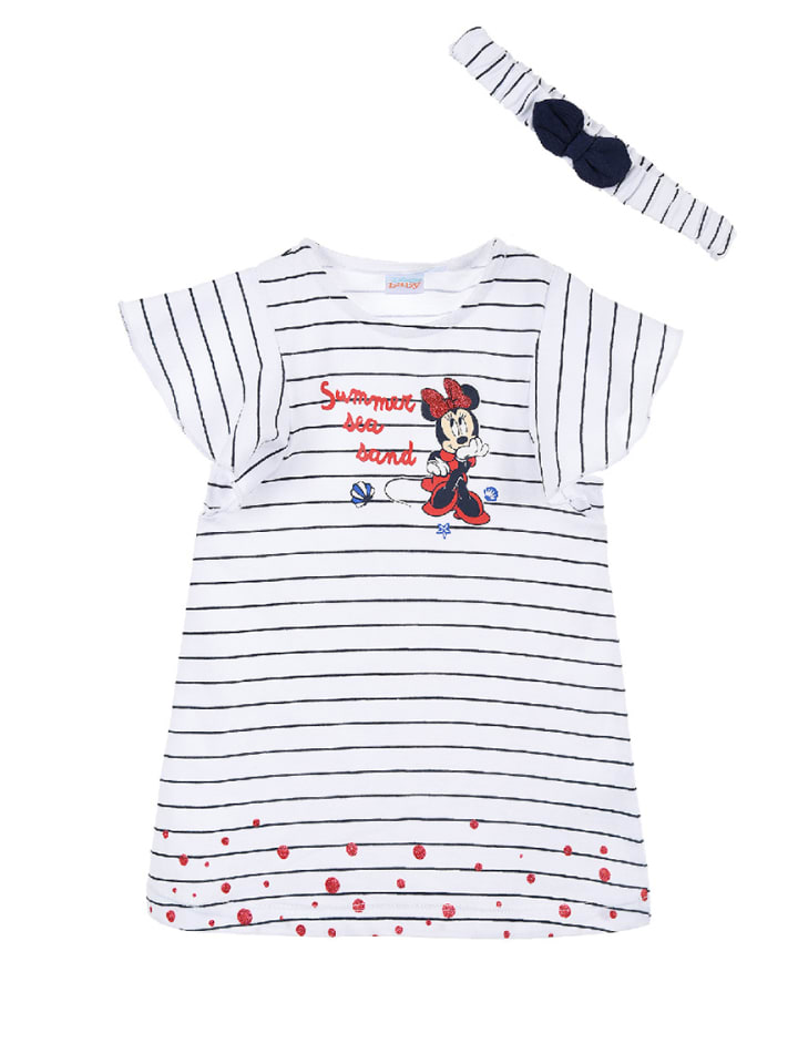 Disney Minnie Mouse 2tlg. Outfit: Kleid und Stirnband Schleife in Dunkel-Blau günstig kaufen