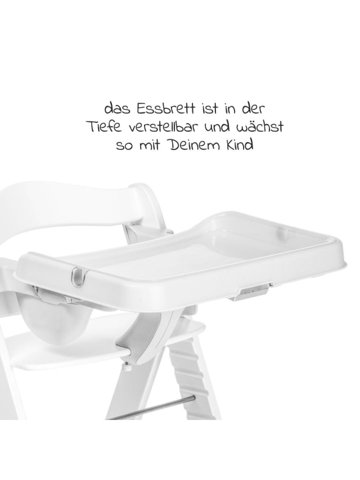 Hauck Hochstuhl Alpha Plus Weiß im Sparset inkl. Sitzkissen in grau,weiss günstig kaufen onesize