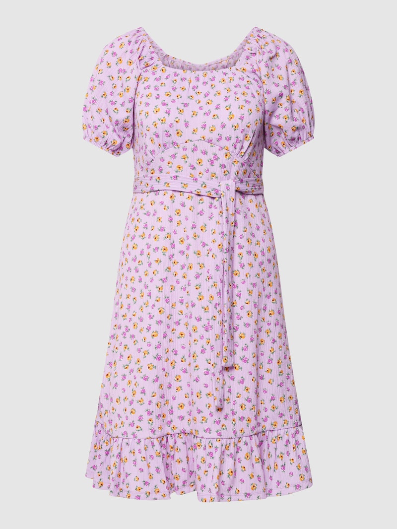 Umstands-Minikleid mit floralem Allover-Muster in flieder