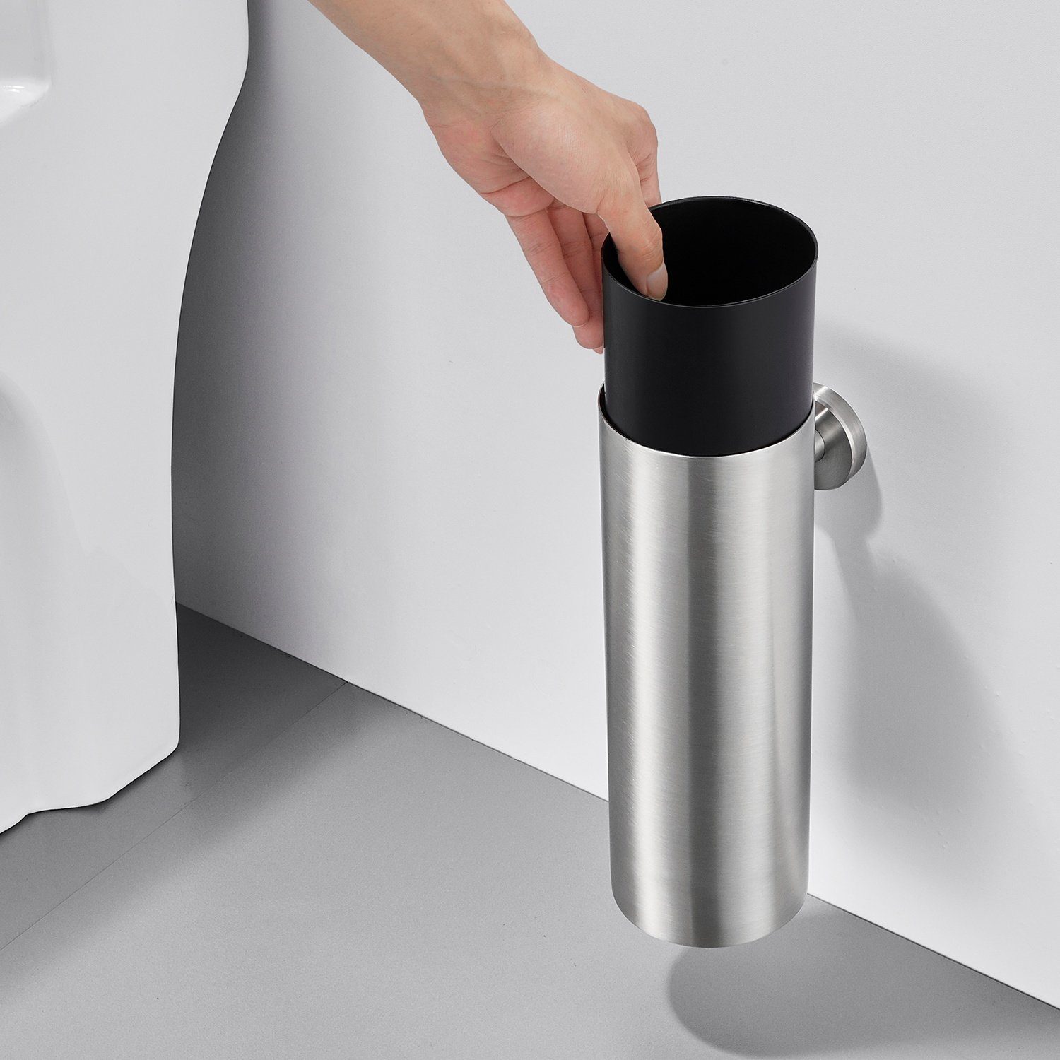 Auralum WC-Garnitur Edelstahl Toilettenbürste WC-Bürstenhalter Garnitur Wandhalter Bürste, Wandhalter Bürste Klobürste mit Wandbefestigung