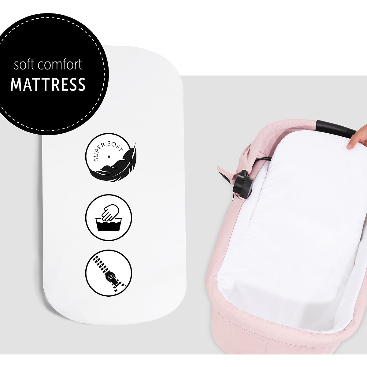 Kinderwagenaufsatz Colibri, Melange Rose