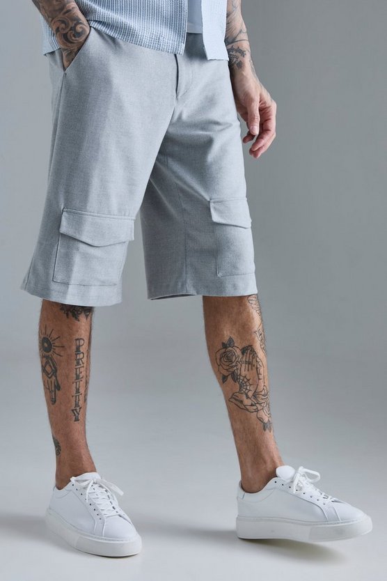 Tall smarte Cargo-Shorts mit Seitenstreifen und Kordelzug