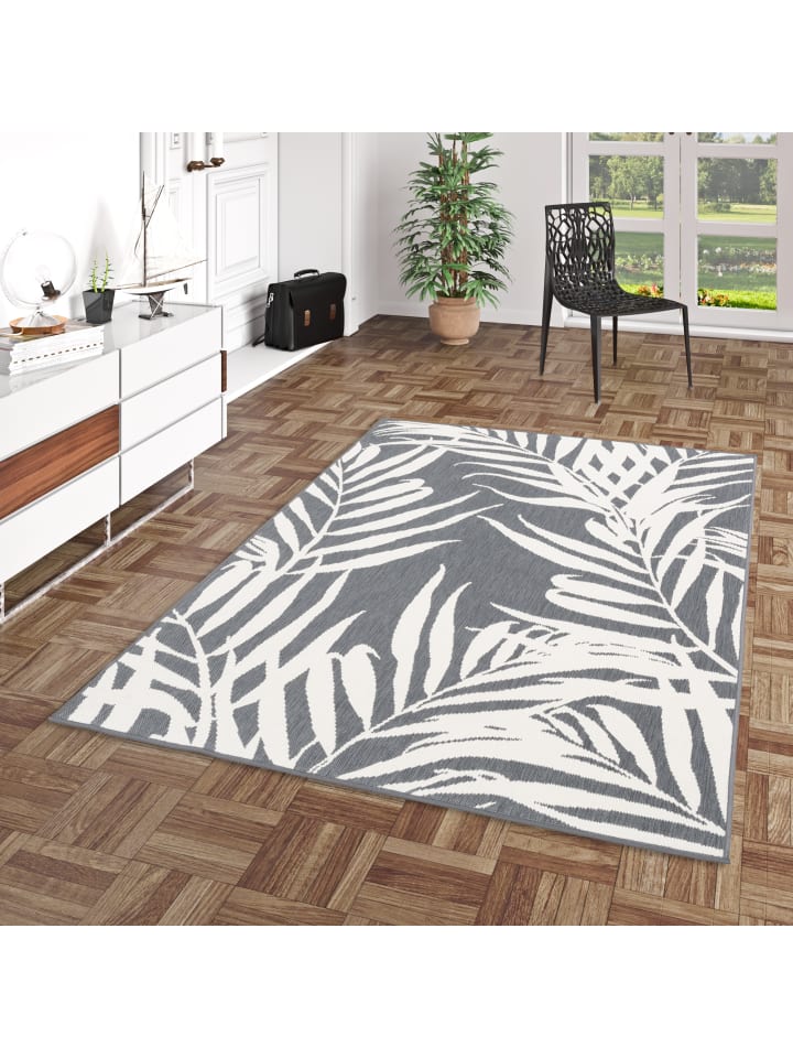 Pergamon In- und Outdoor Teppich Beidseitig Cape Cod  Blätter in Grijs günstig kaufen