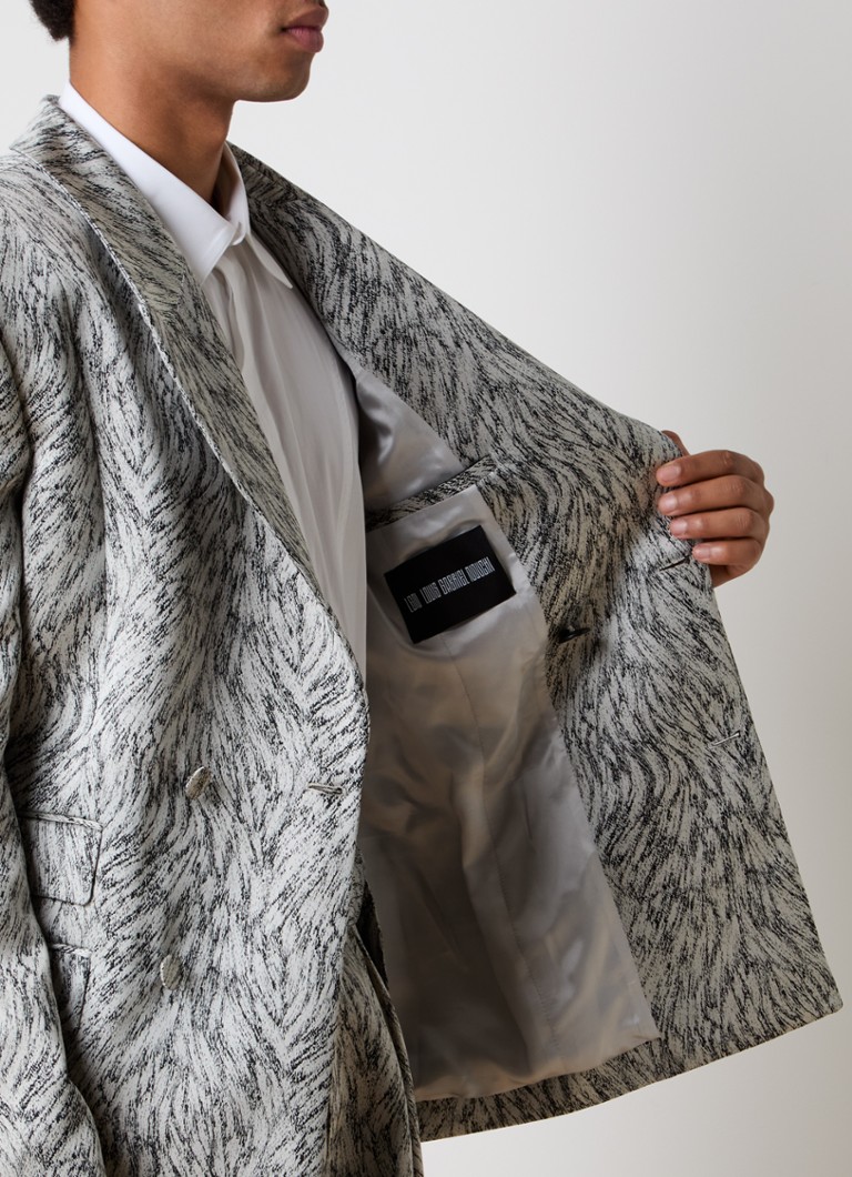 Louis Gabriel Nouchi Double-breasted slim fit jacket with jacquard design