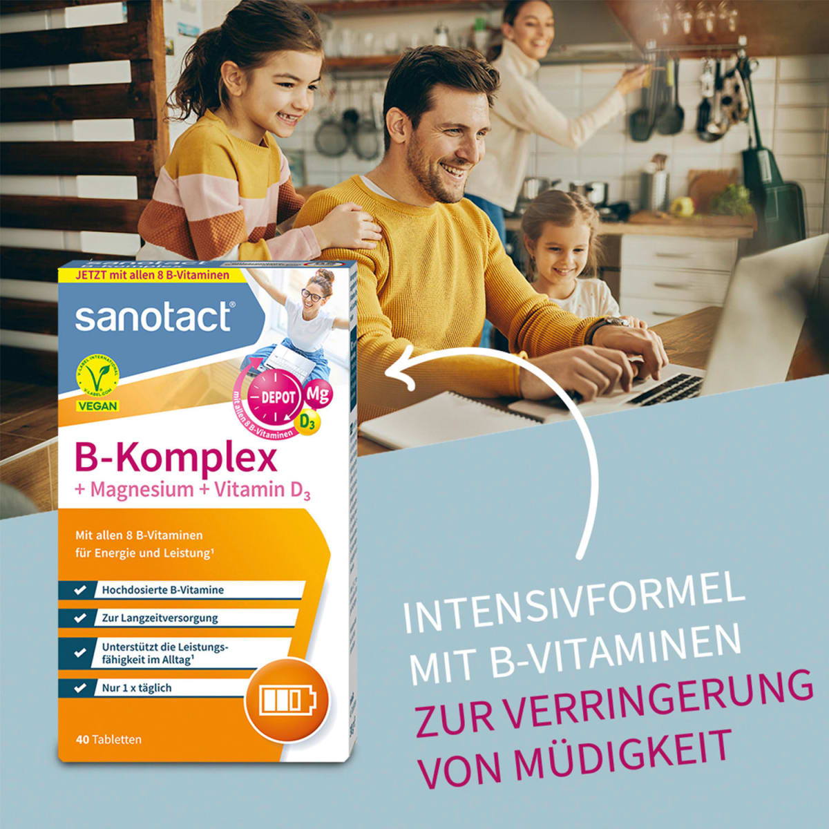 B-Komplex + Magnesium + Vitamin D3 Tabletten 40 St, 25 g
