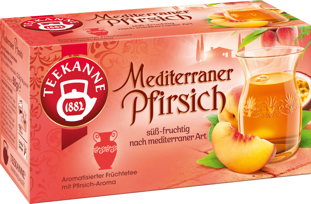 Früchtetee Mediterraner Pfirsich (20 Beutel), 50 g