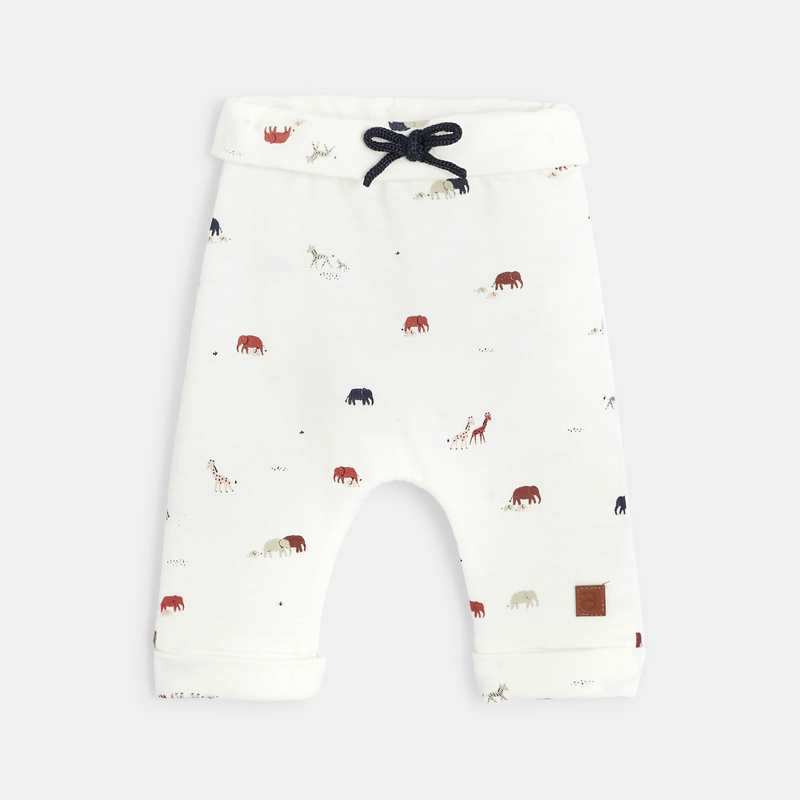 Pantalon bébé en molleton effet flammé beige Absorba
