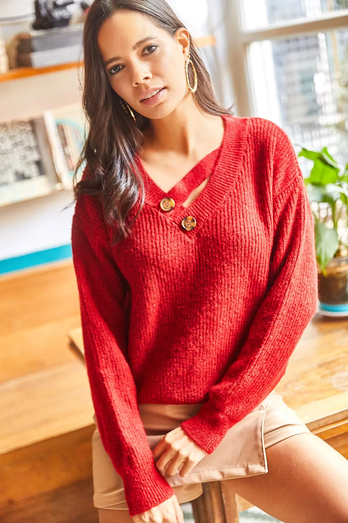 Olalook  Pullover - Bordeaux - Regular Fit