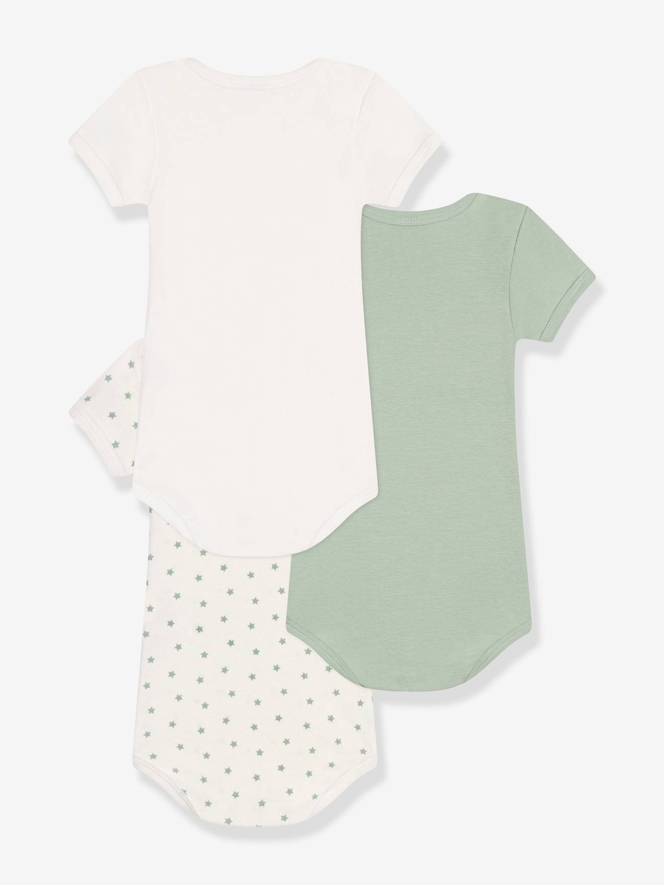 Petit Bateau 3er-Pack Baby Kurzarm-Bodys PETIT BATEAU - mandelgrün