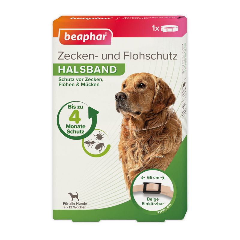 beaphar Zecken- & Flohschutz-Halsband für Hunde, beige | bitiba %