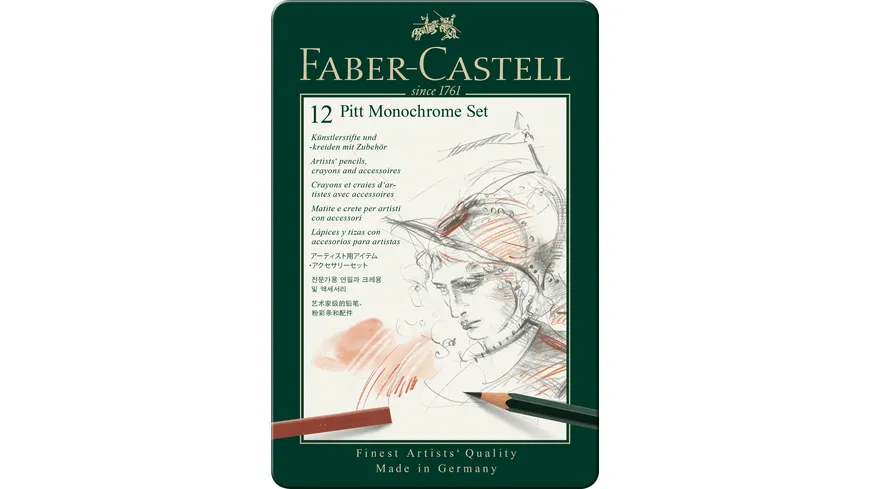 FABER-CASTELL Set Pitt Monochrome klein Metalletui