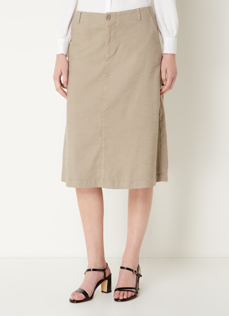 NYDJ Marilyn midi szoknya lenkeverék anyagból