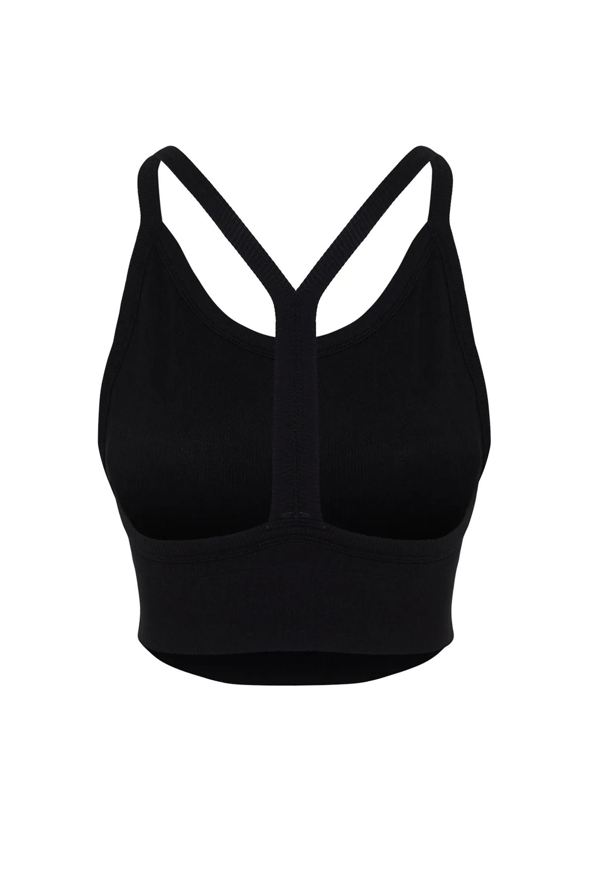 Trendyol Collection  Schwarzer nahtloser/nahtloser, gestützter/formender Neckholder-Sport-BH aus Strick THMSS24SS00029