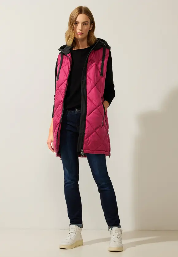 Street One Long Steppweste mit Zipper