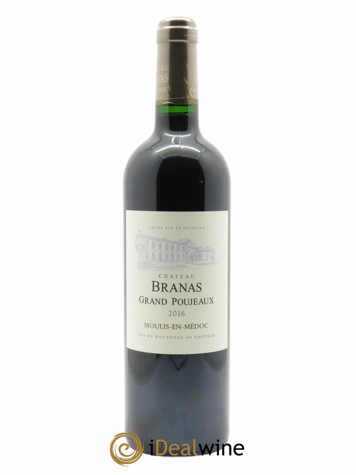 Château Branas Grand Poujeaux Cru Bourgeois (CBO à partir 6 bts) 2016 - Lot de 1 Bouteille