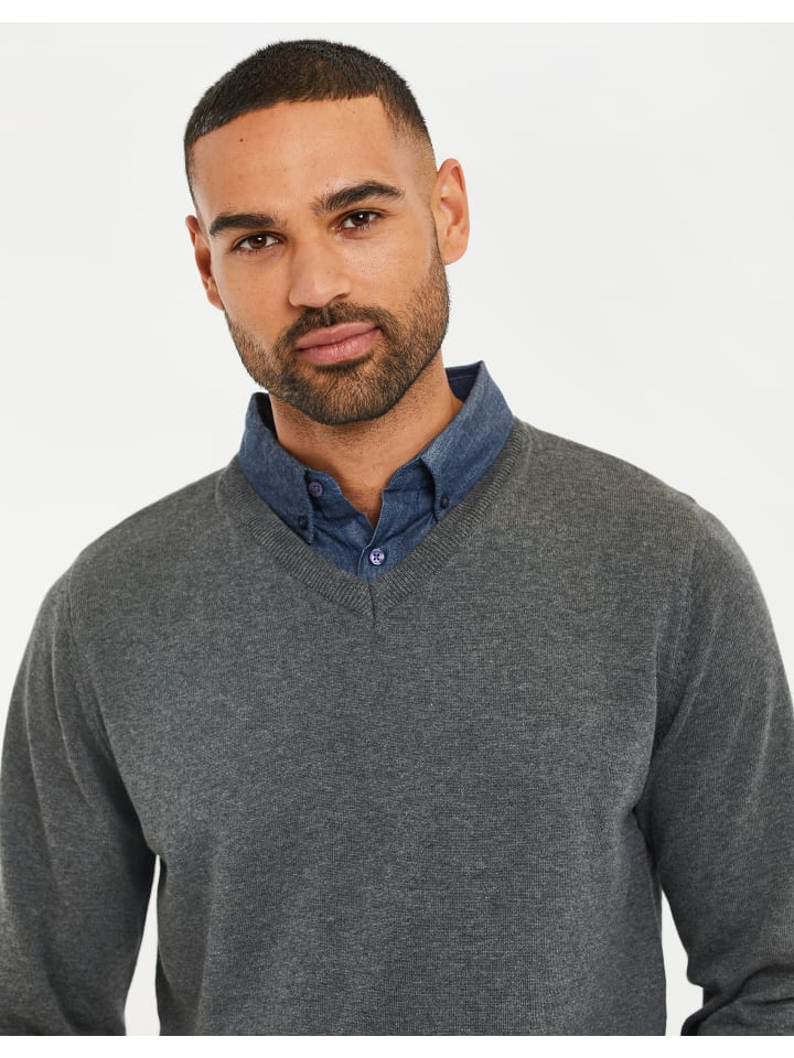Threadbare Strickpullover THB Jumper Panda in Mid Grey Marl günstig kaufen