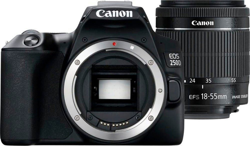 Canon 250D + EF-S 18-55mm f/3.5-5.6 III + SB130 Kit Systemkamera (EF-S 18-55mm f/3.5-5.6 III, 24,1 MP, Bluetooth, WLAN)