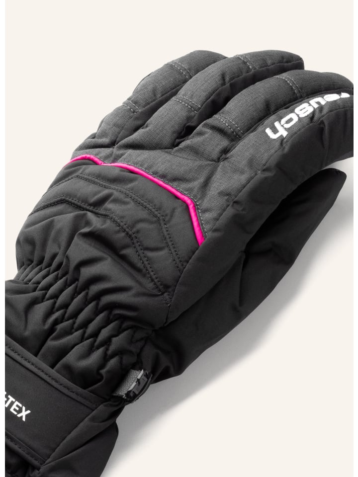 Reusch Fingerhandschuhe Teddy GORE-TEX in 7771 blck/blck melang/pink glo günstig kaufen