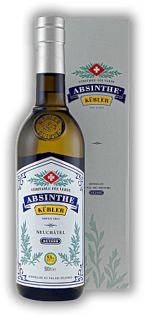 Absinth Kübler Absinth Kübler Das Aroma des heutigen Absinthe Kübler entspricht dem, was man vor dem Absintheverbot kannte. 0,5	 Liter - Vol 53%