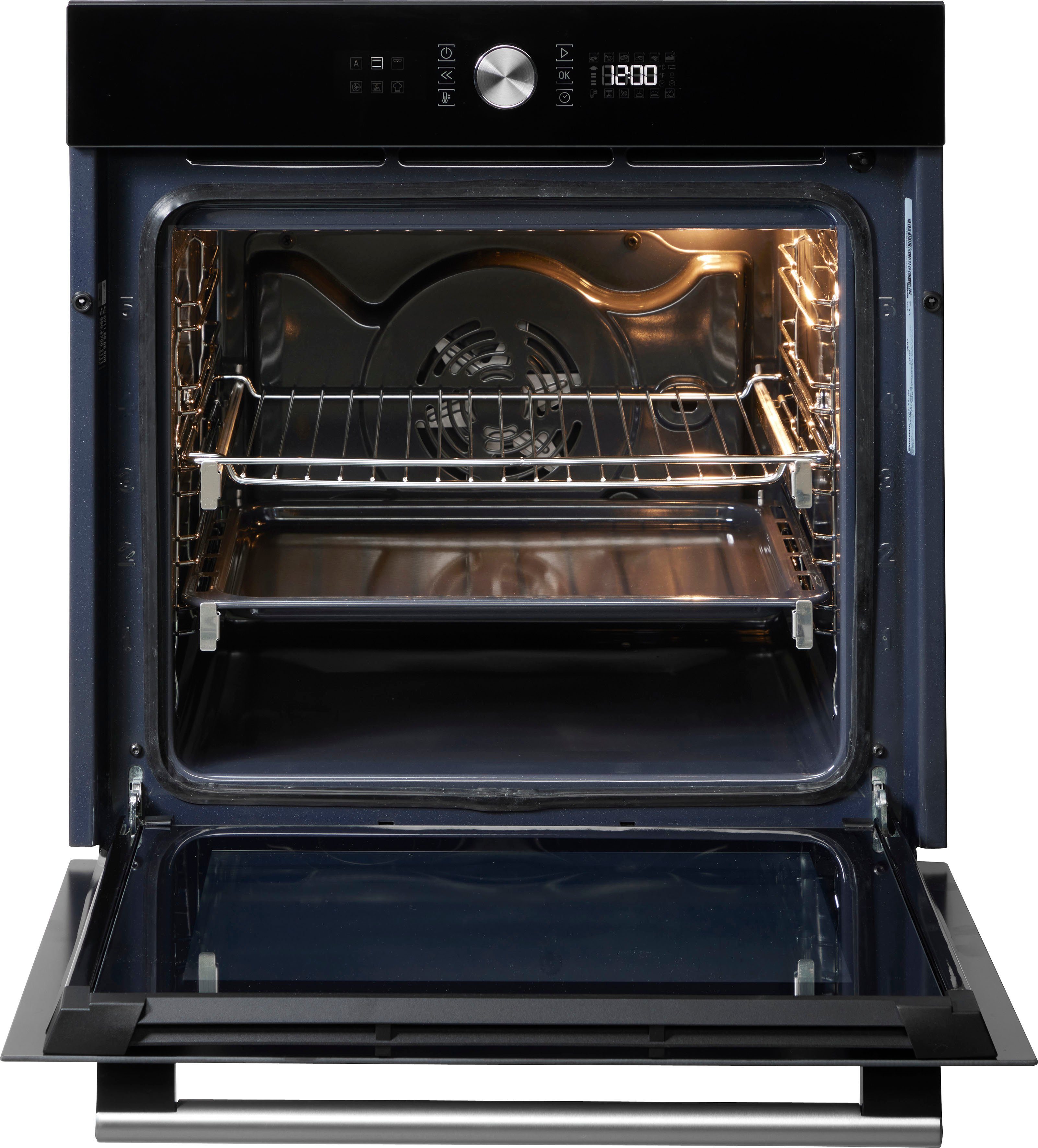 BAUKNECHT Backofen-Set BAKO4 HR6 BLACK, mit 2-fach-Teleskopauszug, Hydrolyse