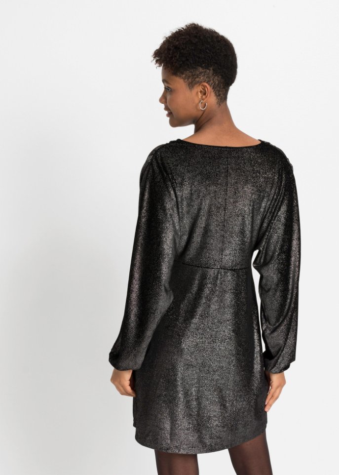 Glitzer Kleid aus Samt mit tiefem V-Ausschnitt